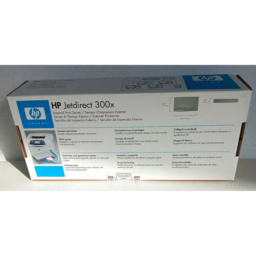 HP JetDirect 300X External Print Server New in Box Factory Sealed for 10/100 TX
